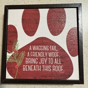 Red Paw Print Dog Wall Decor